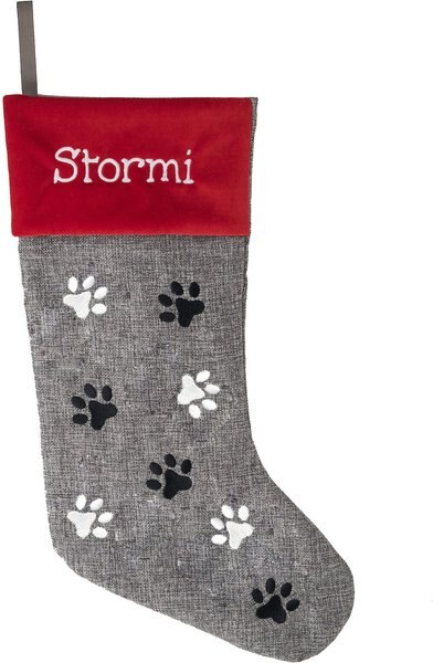 Frisco Paw Print Personalized Dog and Cat Stocking