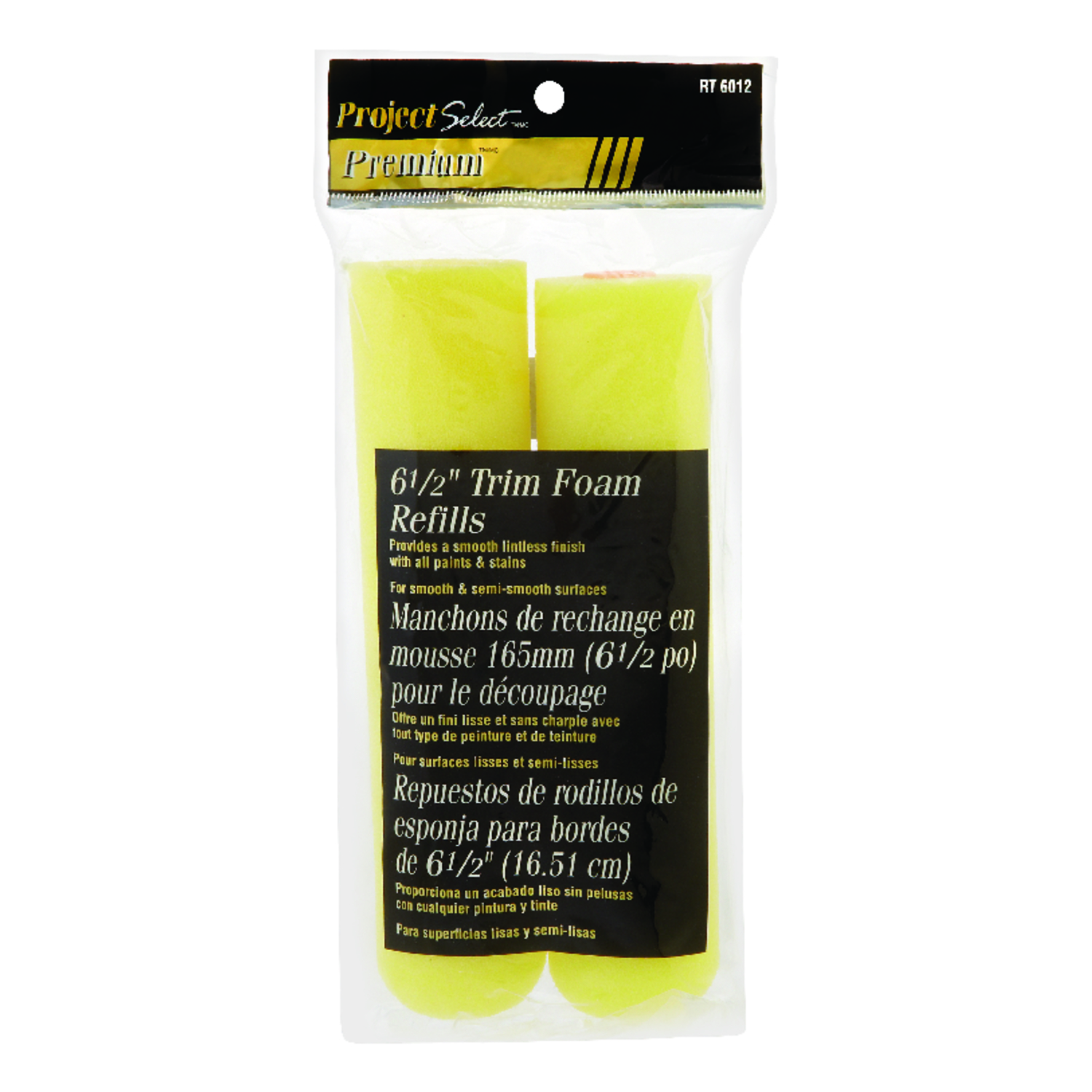 Linzer Project Select Foam 6-1/2 in. W X 3/8 in. Regular Paint Roller Cover Refill 2 pk