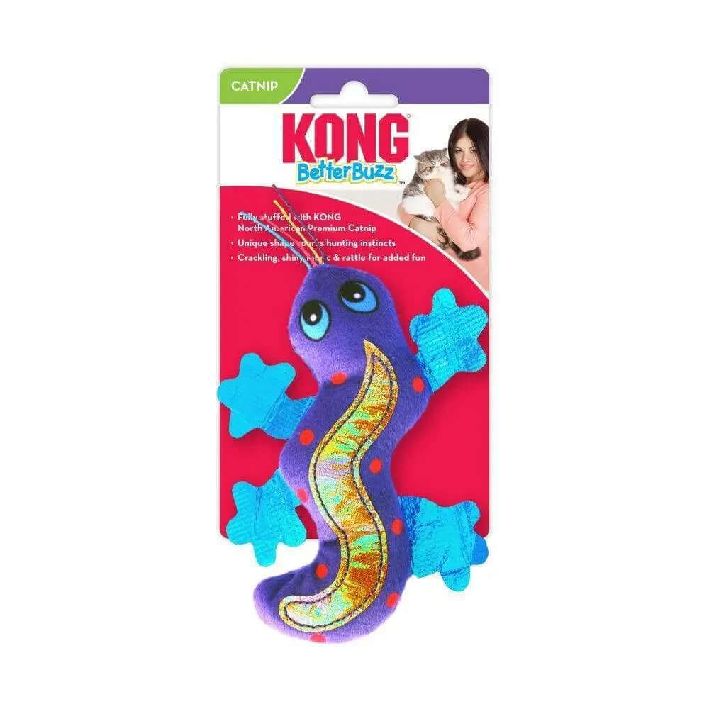 KONG Better Buzz Gecko Catnip Toy Purple