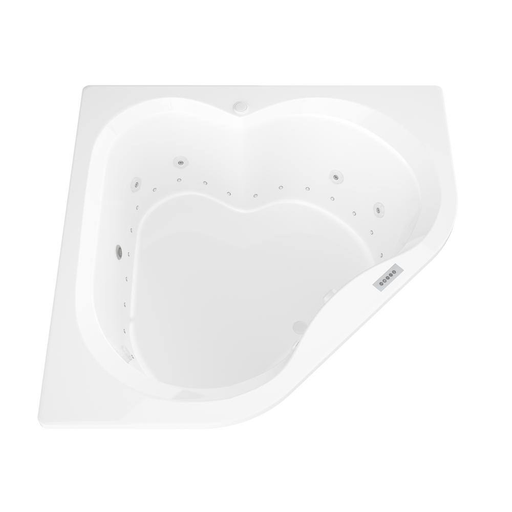 Universal Tubs Beryl Diamond 5 ft. Acrylic Corner Drop-in Whirlpool Air Bathtub in White HD6060CDLX