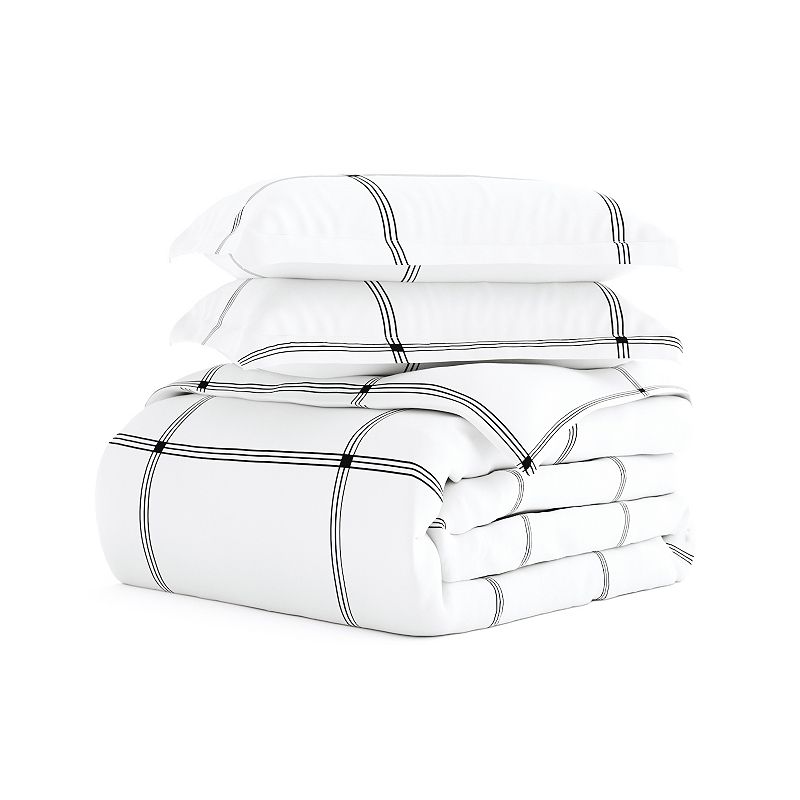 Home Collection Premium Ultra Soft Grid Duvet Cover Set