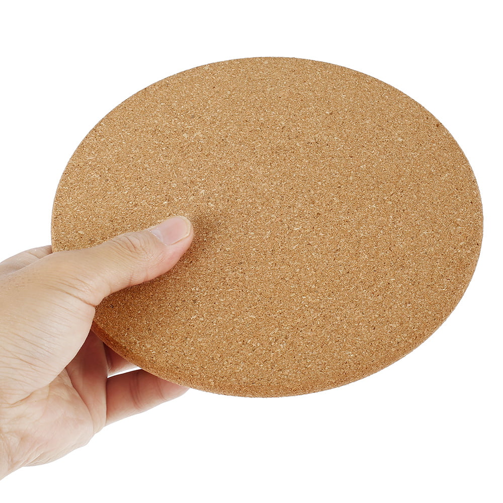 HOTBEST 3-Pack Cork Trivet Set Round Corkboard Placemats Kitchen Hot Pads for Hot Pots Pans and Kettles 7.5 x 7.5 x 0.4 Inches