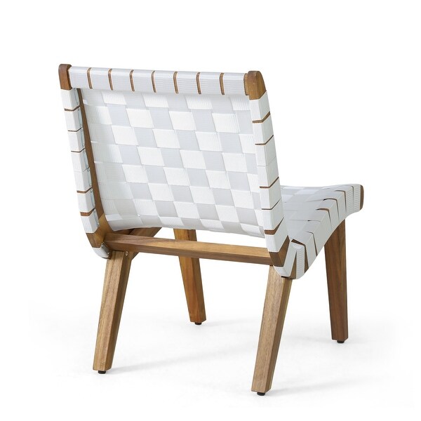 Charlotter Outdoor Rope and Acacia Wood Outdoor Lounge Chairs by Christopher Knight Home