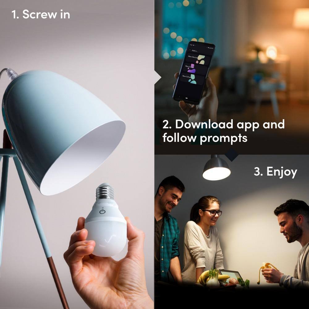 LIFX 75-Watt Equivalent A19 Clean Multi-Color Smart Wi-Fi LED Light Bulb Works with AlexaHey GoogleHomeKitSiri 1-Pack LHLA19E26UVUS