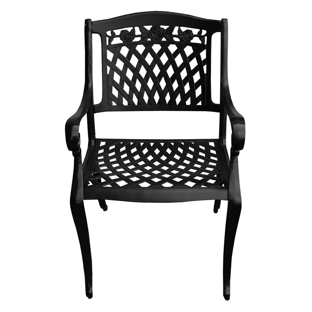 Outdoor Lattice 95 inch Oval Dining Set with Eight Arm Chairs