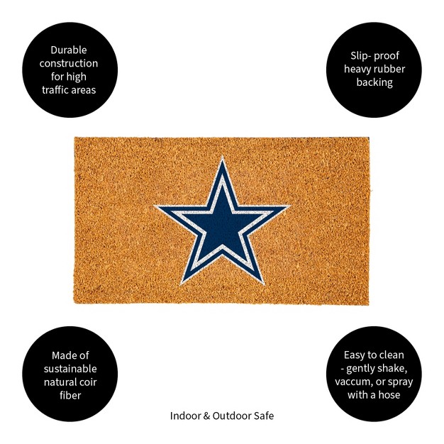 Evergreennfldallas Cowboys Logo Natural Coir 28 X 16 Inches Indoor Outdoor Doormat