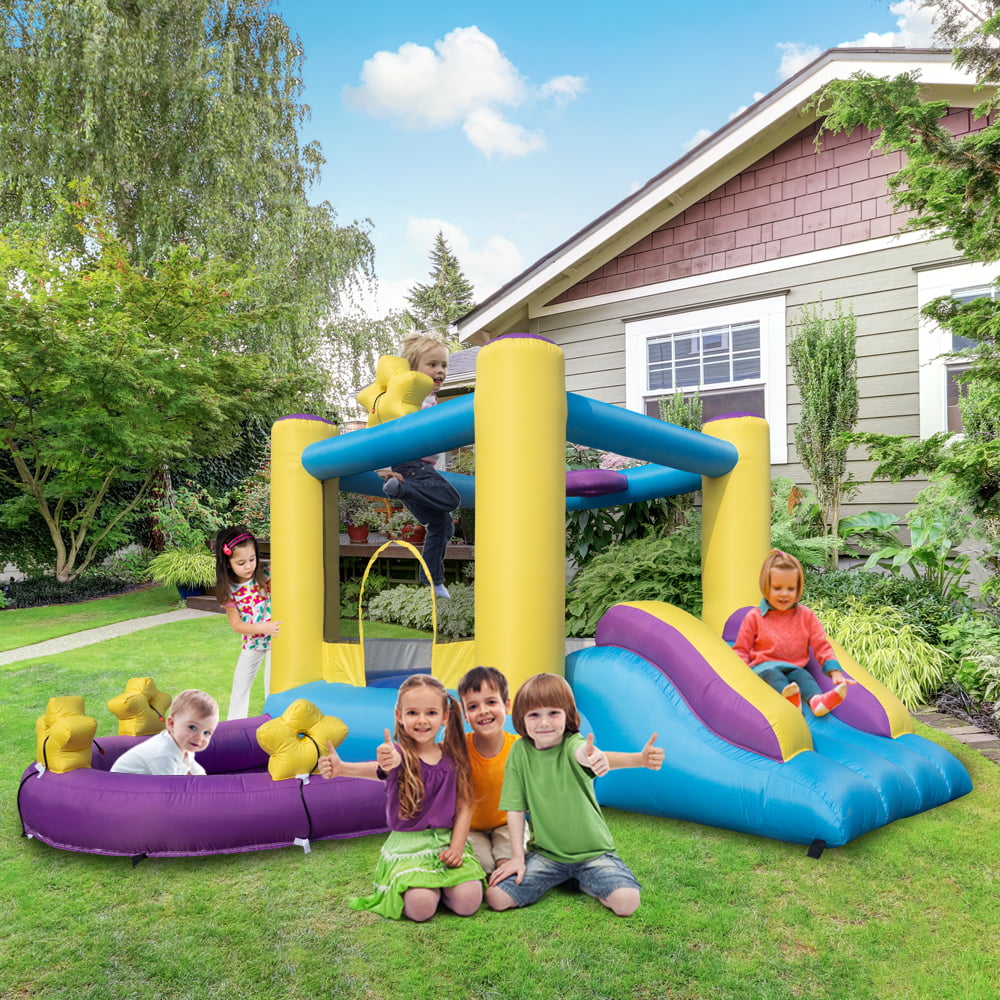 Track 7 Star Inflatable Bounce House with Pool,Slide,Baskt,InflatableJumping Castle