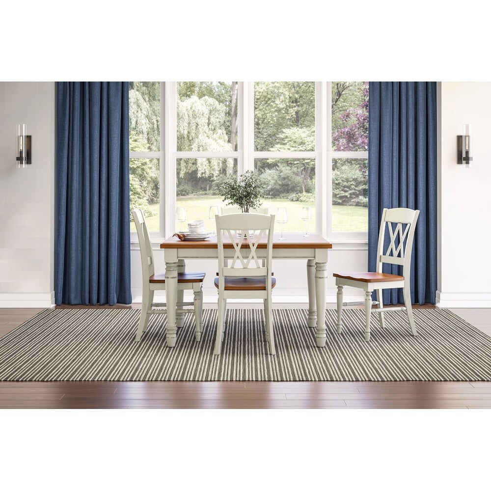 Monarch 5 Piece Rectangular Off White Dining Table (with an 18\