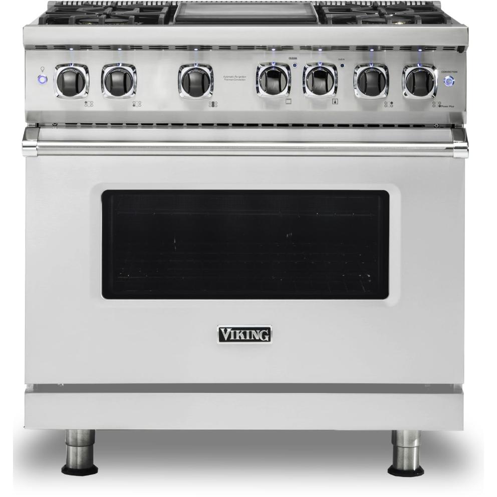 Viking 36-inch Freestanding Dual-Fuel Range with Vari-Speed Dual Flow Convection CVDR536-4GSS