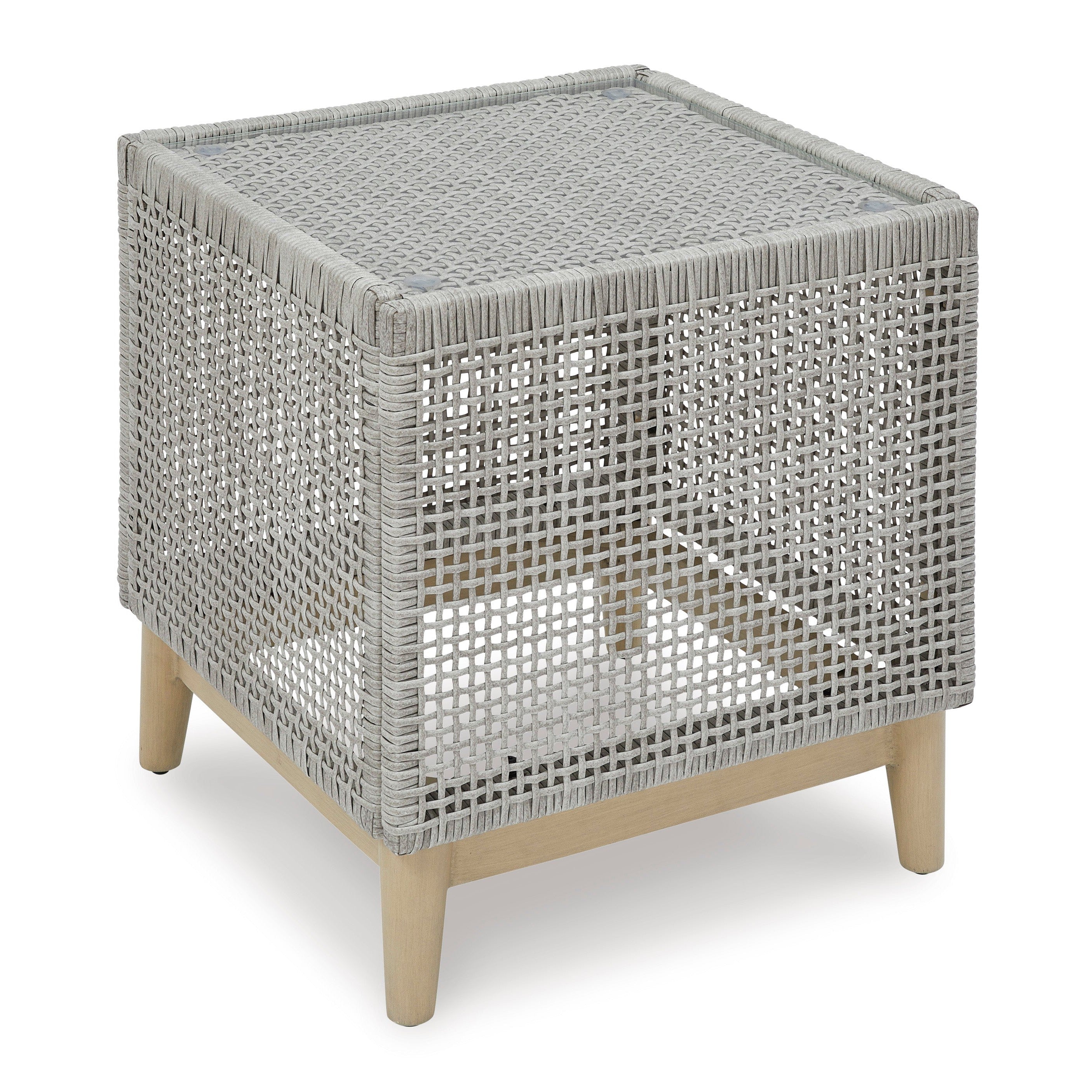 St Barts Open Weave  22 Square Side Table