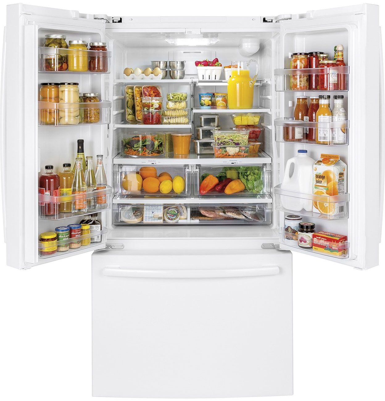 GE ENERGY STAR 27 Cu. Ft. White French-Door Refrigerator