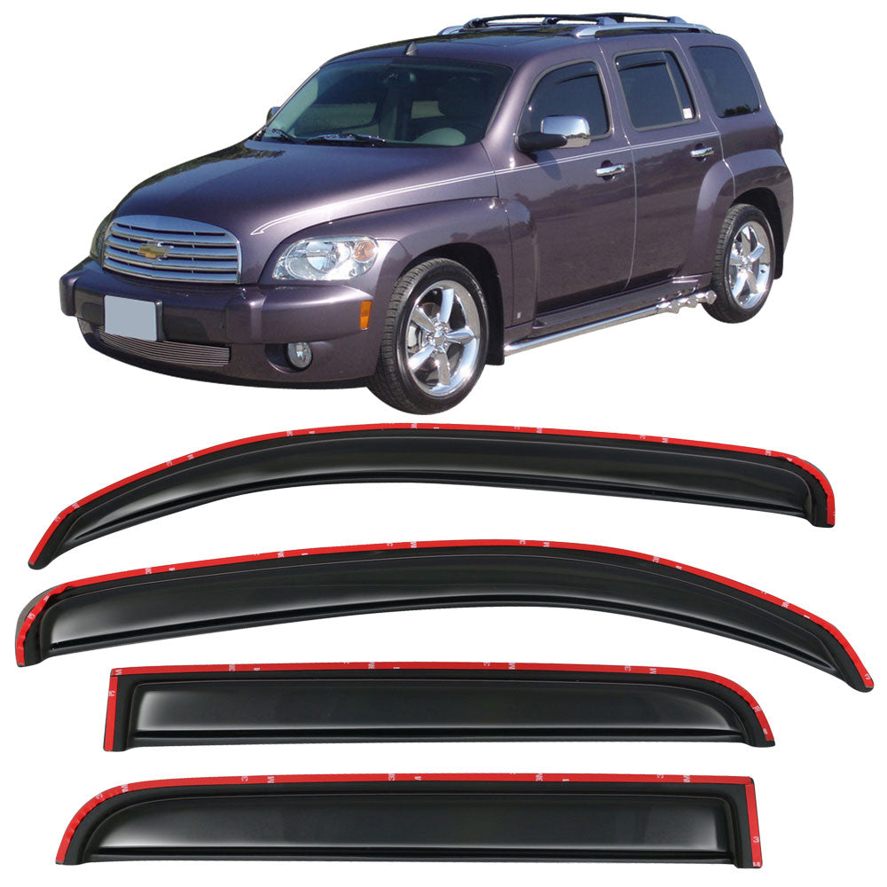 Ikon Motorsports Compatible with 06-11 Chevy HHR Sedan Acrylic Window Visors Vent Deflector Rain Guard 4Pc Set In-Channel 2006 2007 2008 2009 2010 2011