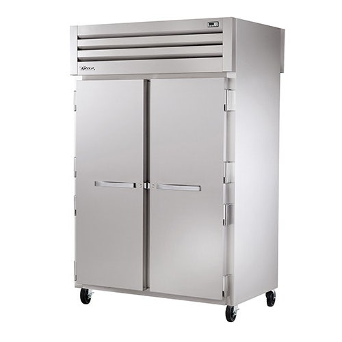 True STA2RPT-2S-2S Spec Series Pass-Thru Refrigerator - Two Front/Two Back Solid Door， 48 Cu. Ft.， Hinged Left-Left