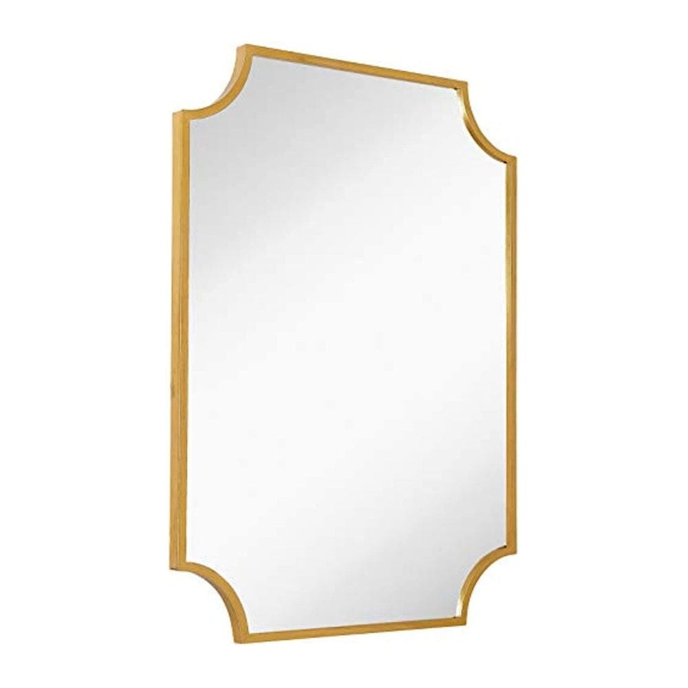 Gold Metal Framed Wall Mirror Scalloped Shape Mirror 24