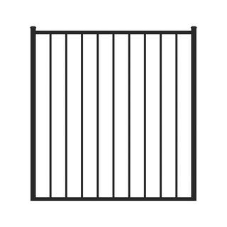 FORGERIGHT Newtown 4 ft. W x 4 ft. H Black Aluminum Pre-Assembled Fence Gate 861920