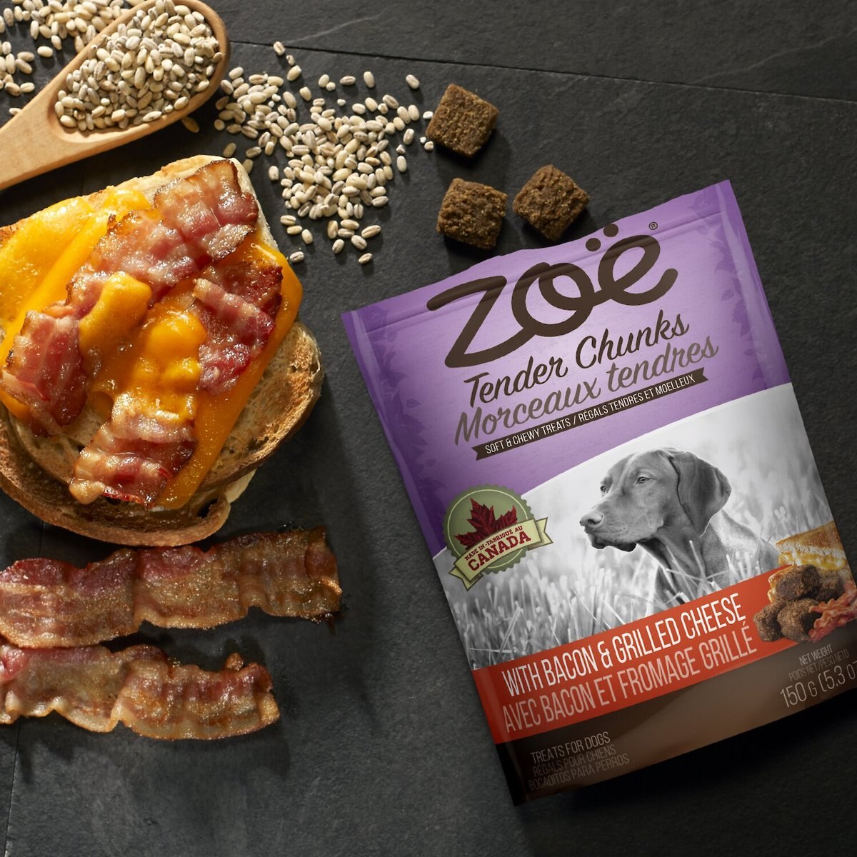 Zoe Tender Chunks Cheese and Bacon Grain-Free Dog Treats