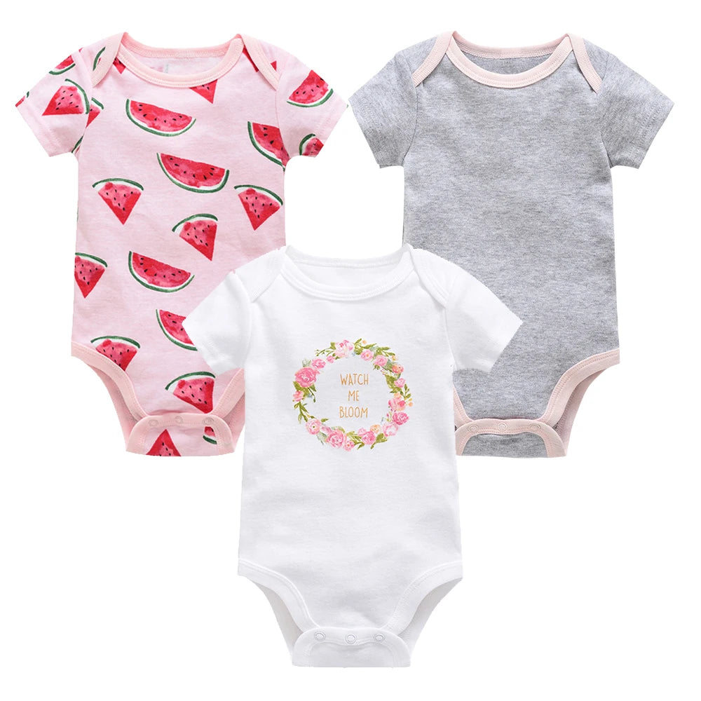 Kavkas Baby Girls Bodysuits 6 pcs/lot Summer Cotton Baby Clothes Short Sleeve Newborn body bebe 0-3 months Infant Clothing