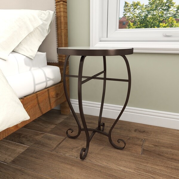 Cream Metal Traditional Accent Table 23 x 16 x 16