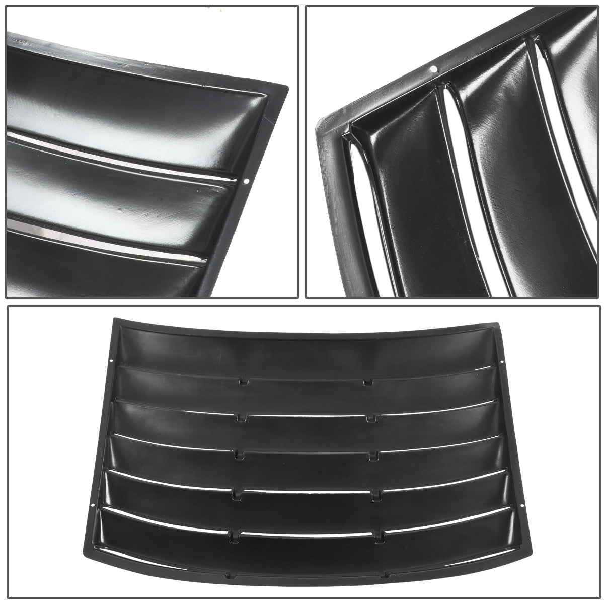 DNA Motoring WINL-002 For 1995 to 2003 Chevy Cavalier Pontiac Sunfire ABS Rear Window Vent Louver Style Windshield Sun Shade Cover Assembly