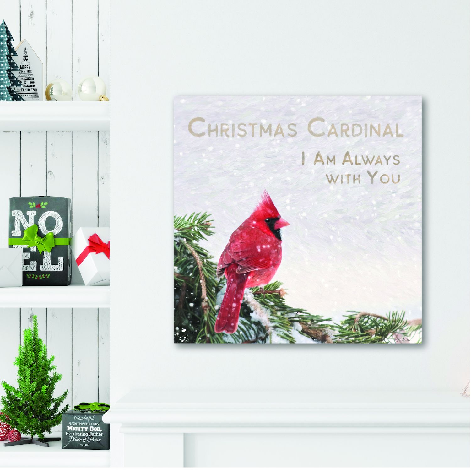 COURTSIDE MARKET Christmas Cardinal Canvas Wall Art