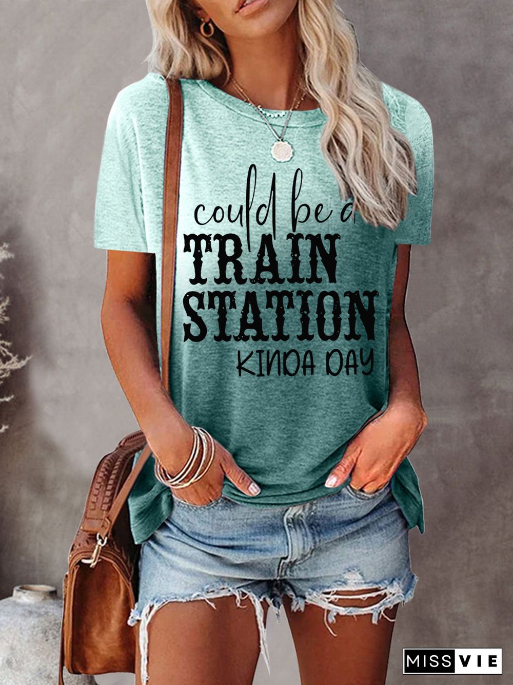 Women's Could Be A Train Station Kinda Day Tie-dye Tee