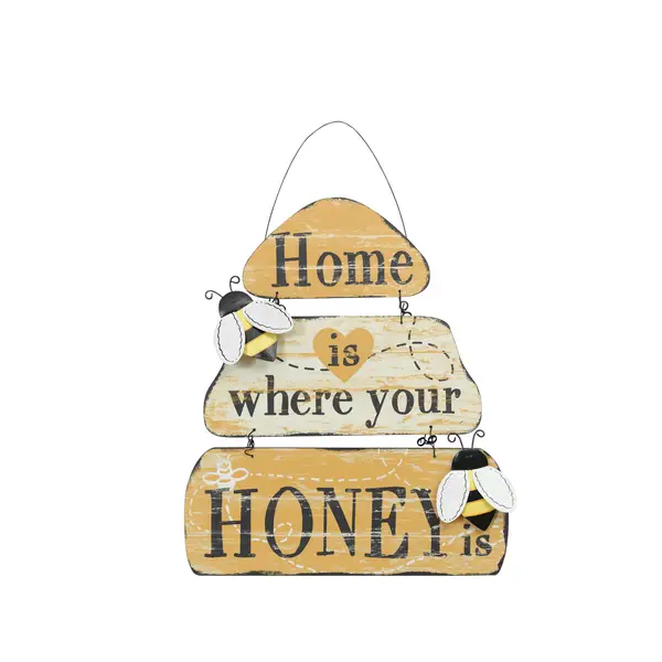 Gerson Bee Themed Wood Hanging Sign