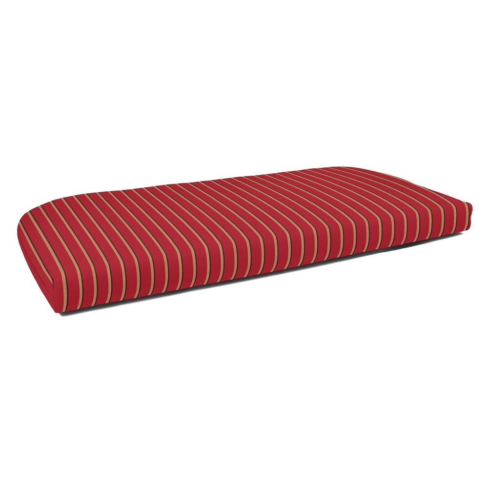 Sunbrella Striped 43.5 inch Striped Outdoor Settee Bench Cushion