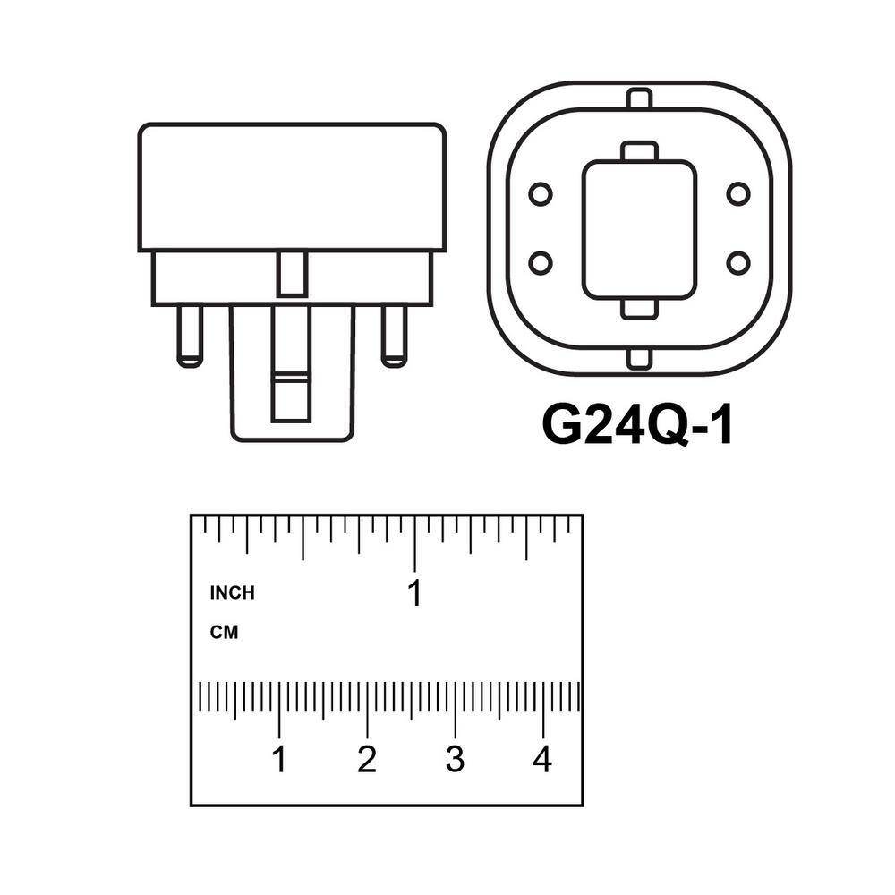 Feit Electric 13-Watt Equivalent PL Quad Tube CFLNI 4-Pin Plugin G24Q-1 Base CFL Replacement LED Light Bulb Cool White 4100K (1-Bulb) BPPLD13E841LEDG2HDRP