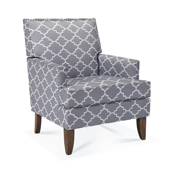 Fabric Accent Chairs for Living Room with Nailheads