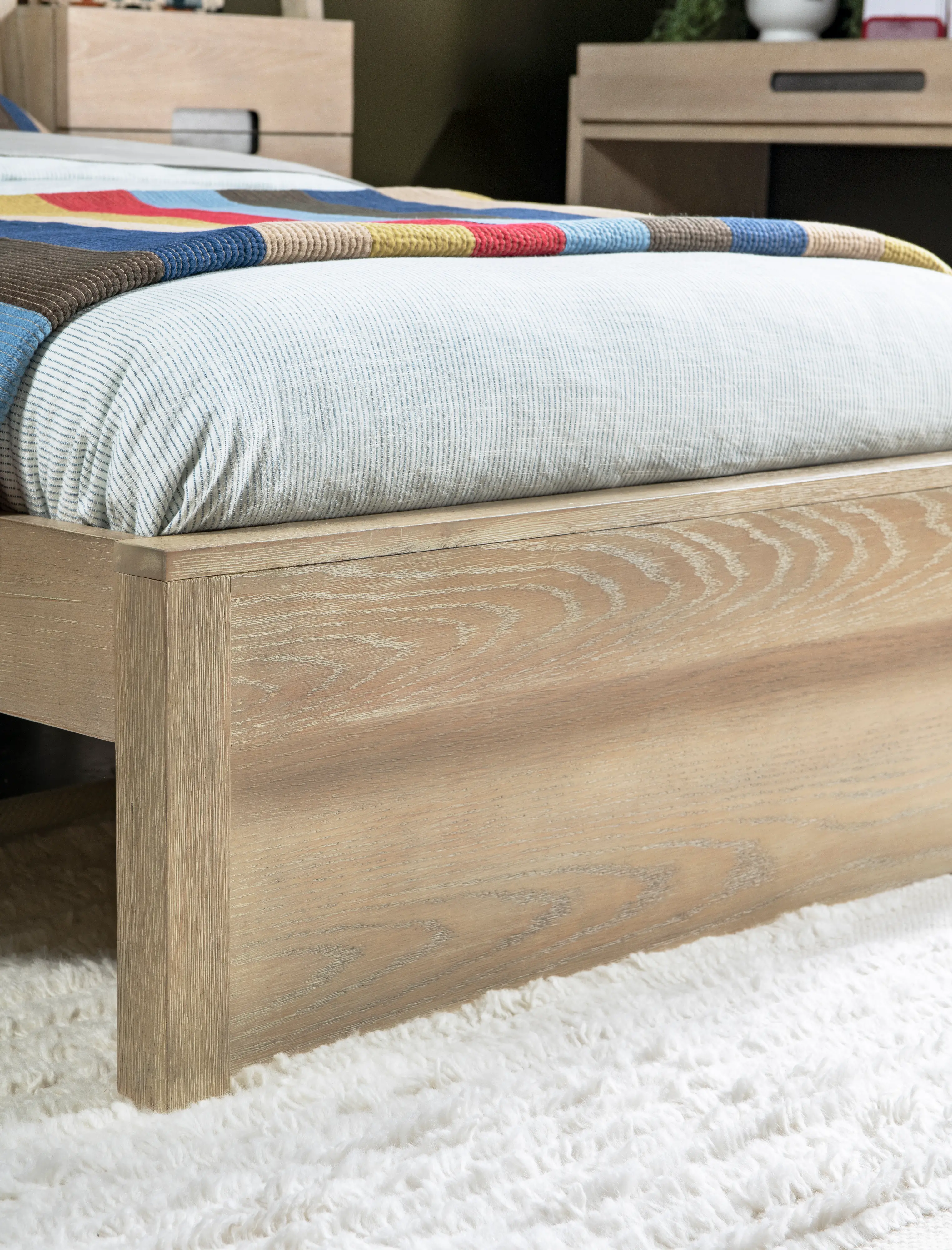 District Weathered Oak Twin Size Bed with Lights