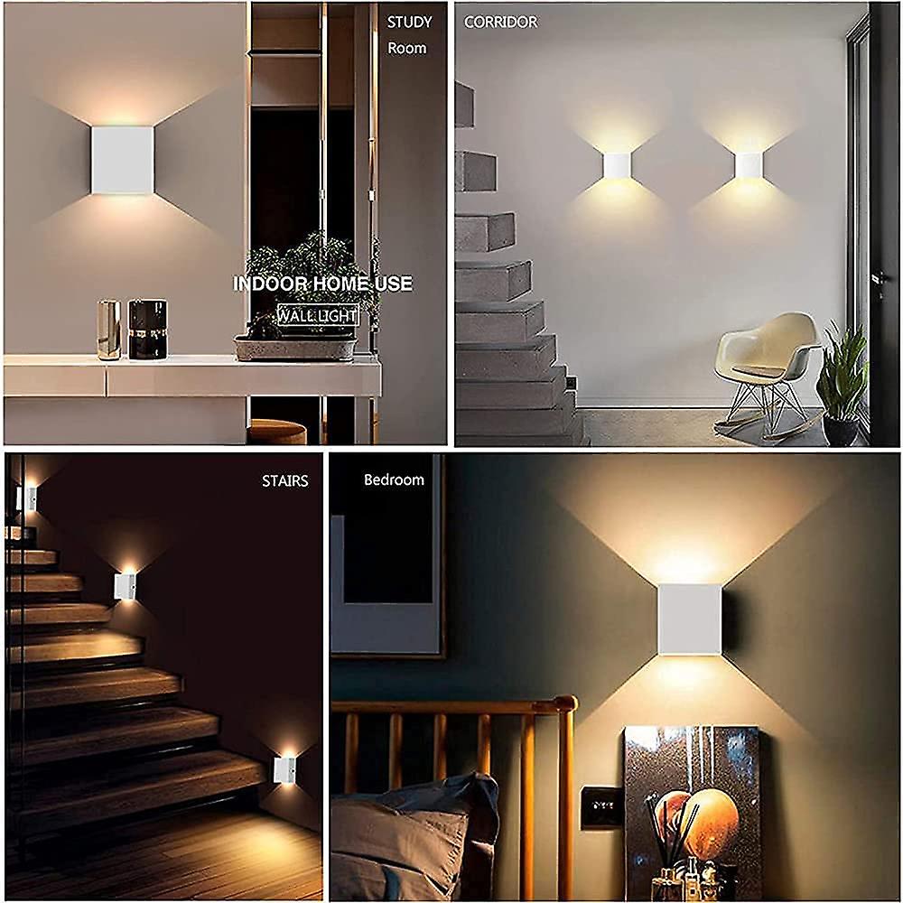 1 Piece Modern Led Aluminum Wall Light Square White Wall Sconce 10 X 10 X 5 Cm Waterproof Suitable Indoor Or Outdoor