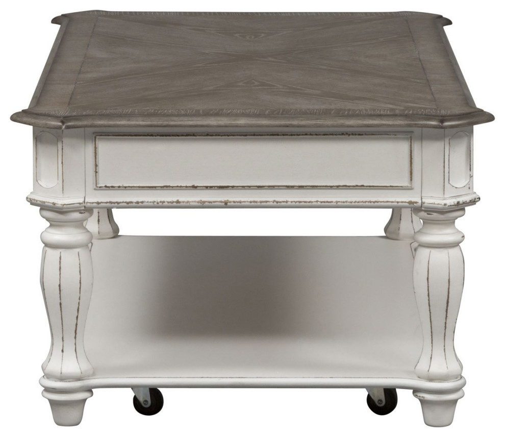 Liberty Furniture Magnolia Manor Rectangular Cocktail Table in White   Farmhouse   Coffee Tables   by Unlimited Furniture Group  Houzz