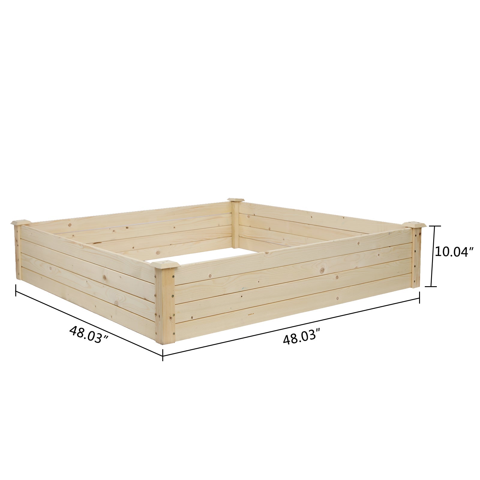 Herbs Raised Garden Bed, Outdoor Wood Planter Bed Flower Box Kit, Elevated Flower Planter Box Kit for Vegetables Fruits Herb Grow Yard Gardening, Natural, SS2447