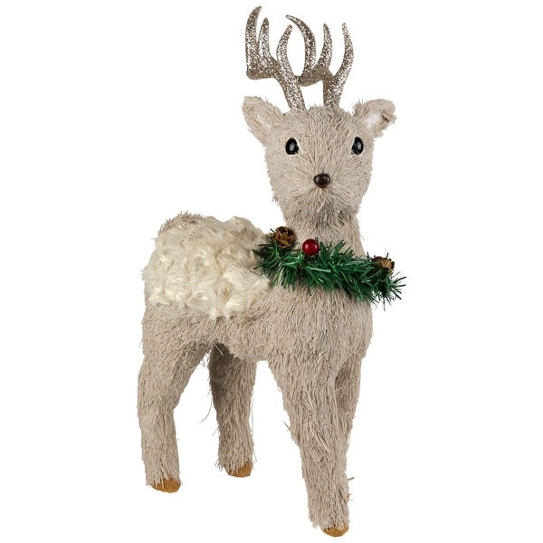 Woodland Reindeer with Wreath Christmas Figure