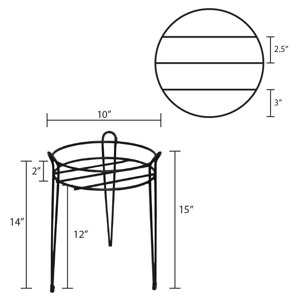 Gilbert  Bennett 15 in. Black Basic Metal Plant Stand S1015-B