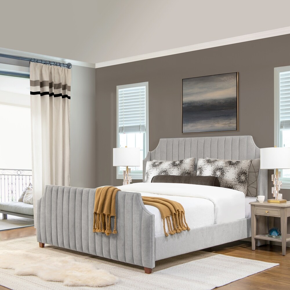 Addison King Channel Tufted Panel Bed Frame