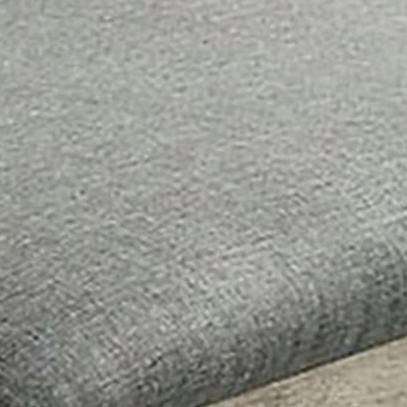 Transitional Fabric Upholstered Wooden Bench， Gray and White