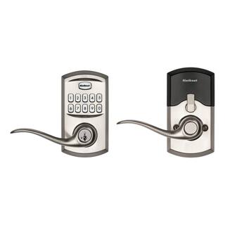 Kwikset 917 SmartCode Satin Nickel Keypad Electronic Single-Cylinder Tustin Door Lever Featuring SmartKey Security 99170-001