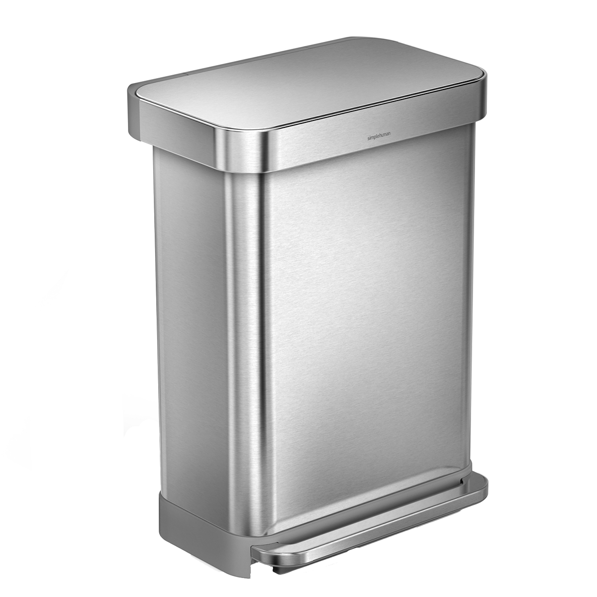 simplehuman Stainless Steel 145 gal Rectangular Trash Can with Liner Pocket