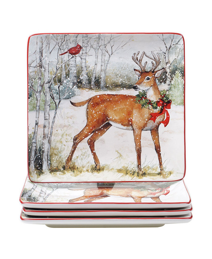 Certified International Winter Forest 4 Piece Dinner Plate