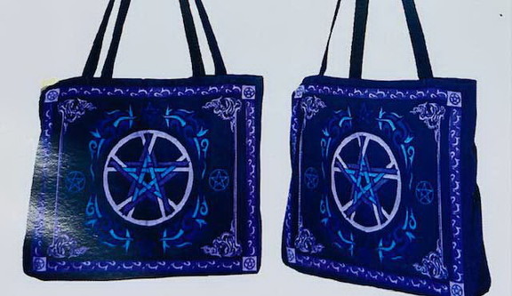 AzureGreen RB022  15.5 x 17.5 Pentagram tote bag