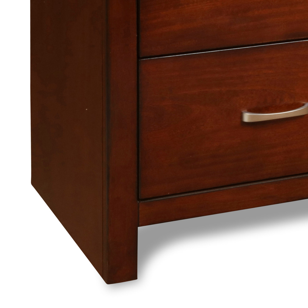 Transitional Style 4 Drawer Wood Media Chest With Open Storage Cherry Brown   Transitional   Media Cabinets   by VirVentures  Houzz