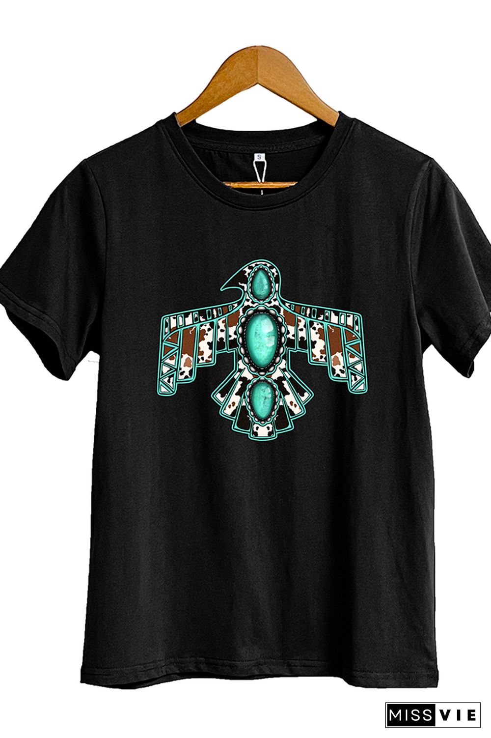 Cowhide Turquoise Thunderbird Graphic T-Shirt Wholesale