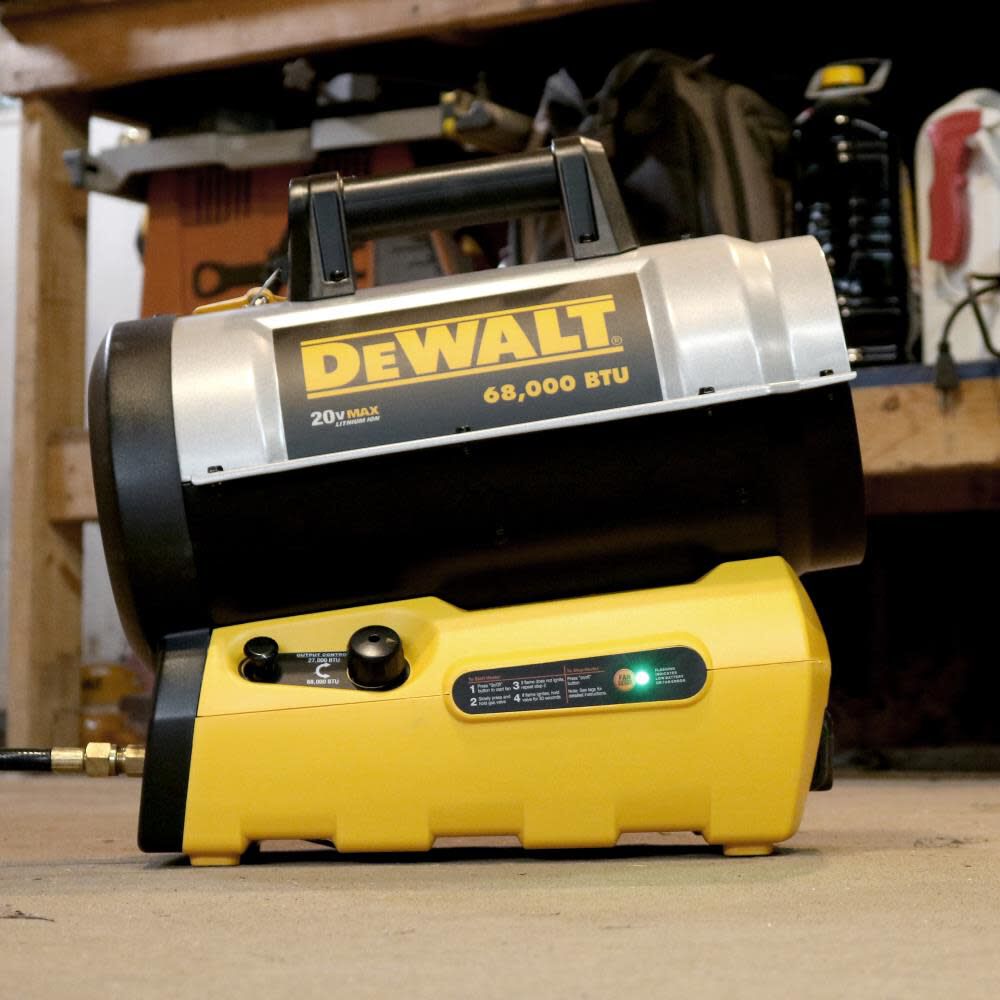 DEWALT 68000 BTU Cordless Portable Forced Air Propane Heater F340661 from DEWALT