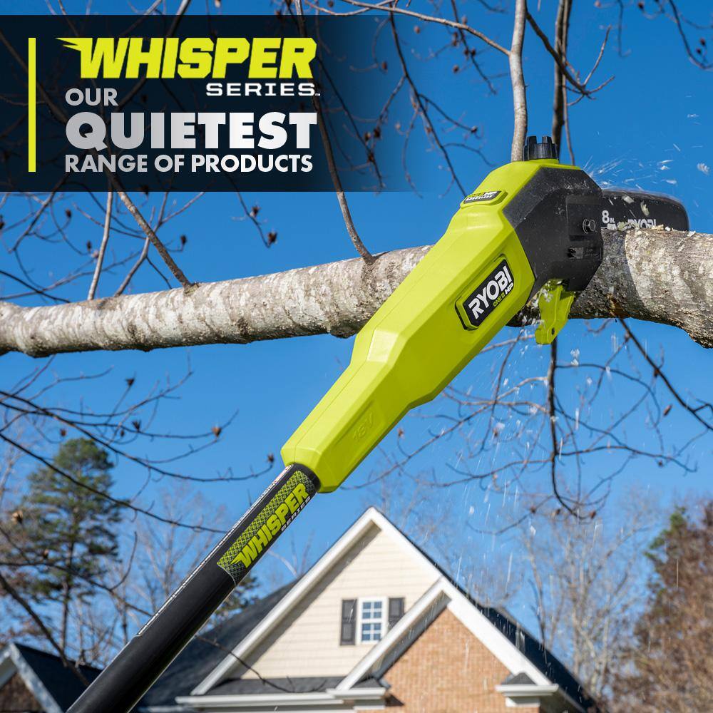 RYOBI ONE+ HP 18V Brushless Whisper Series 8 in. Cordless Battery Pole Saw (Tool Only) with Extra Chain  Bar and Chain Oil P2508BTL-CMB1