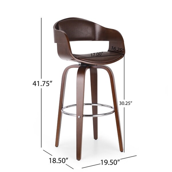 Clyo Indoor Upholstered Swivel Barstool by Christopher Knight Home