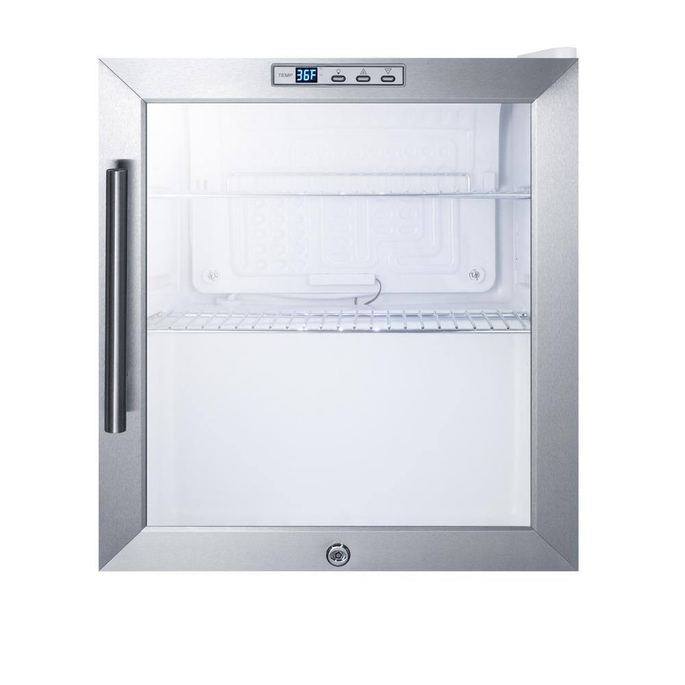 Summit Appliance 1.7 cu. ft. Glass Door Mini Refrigerator in White without Freezer SCR215LG