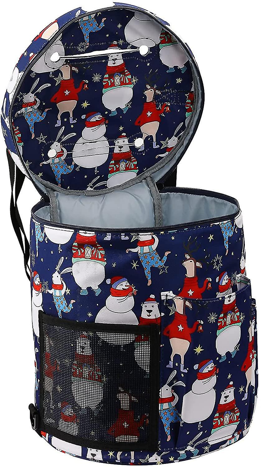 Knitting Bag， Crochet Projects Bag， Knitting Bags For Wool And Needles Storage， Wool Storage Bag， Yarn Holder Knitting Organizers ， Snowman