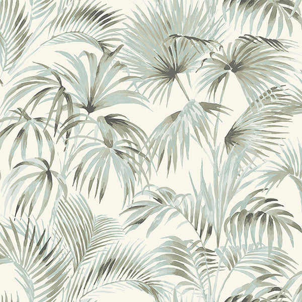 Sample Manaus Aqua Palm Frond Wallpaper