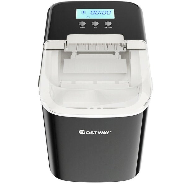 26 lbs Countertop LCD Display Ice Maker with Ice Scoop - 14.5